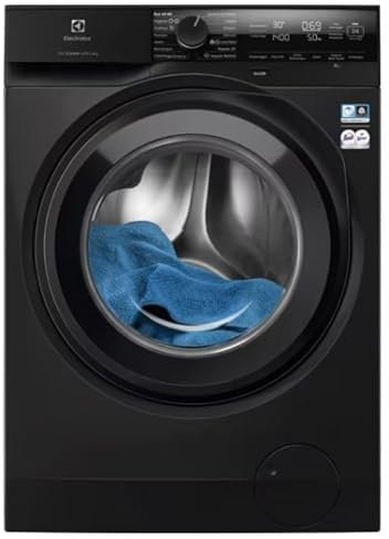 Electrolux Lavatrice a Carica Frontale EW7F48B, 8 kg Serie 700 SteamCare, 1400 Giri/min, Tecnologia Vapore PRO e SensiCare+ Programma Vapore Refresh 25, Cesto CareDrum, 847x597x576mm, Nero, Classe A