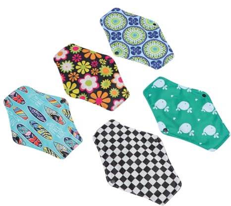 SOPOTUTU 5stücke Wiederverwendbare Damen-menstruationsbinden Aus Bambuskohle Waschbare Stoffbinden Für Damen in Verschiedenen Farben Praktisch Für Reisen Sport Und Täglichen Gebrauch