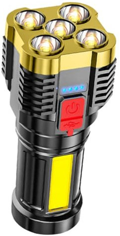 QUMIIRITY Rechargeable Handheld LED Flashlight Adjustable Mode Outdoor Spotlight for Camping Car Maintenance Emergencies Durable Construction Portable Convenient