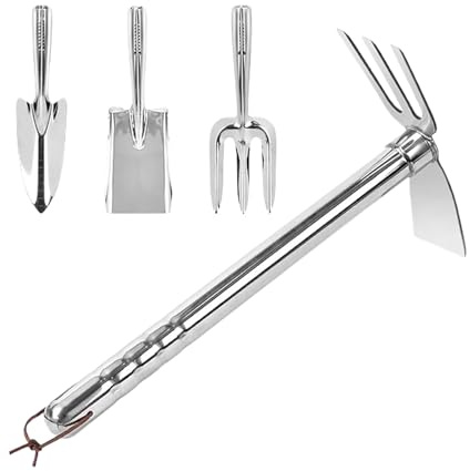 Kit de Jardinage - Serfouette pour enlever Les Mauvaises Herbes | Bêche, râteau de Jardin,pour pelouse, Parc, Jardin, terrasse, Ferme, Femmes, Hommes, Adultes, passionnés, jardiniers