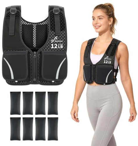 Sportneer 0,9–5,4 kg justerbar viktväst, svart