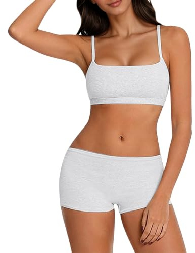Générique 2026 Soutien-Gorge et Culotte sans Coutures Ensemble Activité Physique Confort Respirant pour Yoga et Loisirs – Brassière Sport légère et Shorty Doux