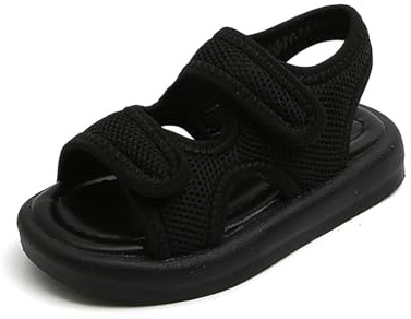 ZTBKW Flickor sportsandaler, 30, lära-gå-skor, fodrade lätta festsandaler, ventilerande spännsandaler, halkfria fasta sandaler, nötningsbeständiga platta sandaler, enkla fritidssandaler,