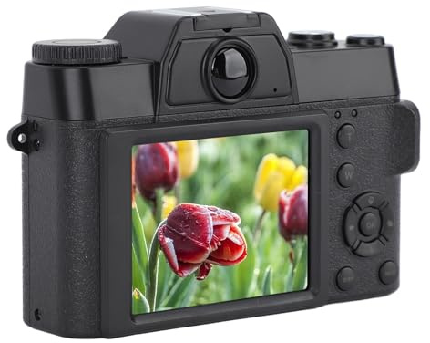 Cryfokt Cámara Digital 4K HD, Cámara de Vlogging 48MP con Zoom Digital 16X Auto Focus Anti Shake Pantalla IPS de 3 Pulgadas Ángulo Amplio de 140 Grados for Fotografía de Viaje
