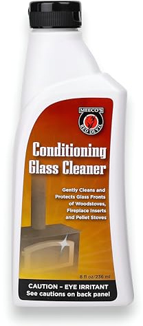 MEECO'S RED DEVIL 700 Conditioning Glass Cleaner - Gently Cleans & Protects Glass Fronts of Wood Stoves, Pellet Stoves & Fireplace Inserts (8 fl oz) - Made in the USA