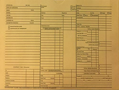 A Plus 3-in-1 Vehicle Dealer File Jackets Buff #237 100 Quantity(32# Stock)(W14)