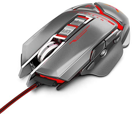MYYINGELE Upgraded Souris Gamer, Souris Gaming Souris De Jeux Filaire avec 11 Boutons Optique Gaming Mouse pour Pro Pc Gamer Mac Ordinateur Portable Souris De Programmation Macro pour PC, Gray