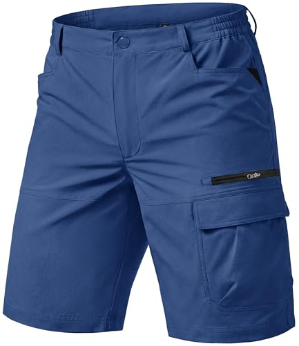 TACVASEN Pantalones Cortos Cargo para Hombre Pantalones Cortos de Golf de Secado rápido Pantalones Cortos de Pesca Elásticos para Exteriores Azul Marino,36