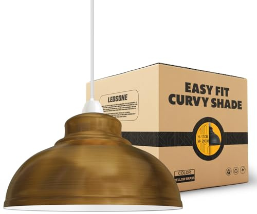 LEDSone Retro Industrial Ceiling Light Vintage E27 Style Curvy Dome Shaped 29cm Easy fit Lampshades only for Pendant Hanging Chandelier Lighting