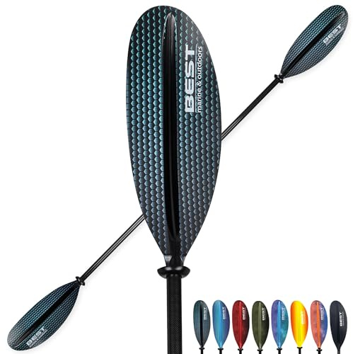 Best Marine Kayak Paddle. 220cm Premium Carbon Fiber Paddle with Reinforced Fiberglass Blades. 33oz Lightweight Oar for Kayaks. Two-Piece Adjustable Kayaking Paddles Accessories (Black Prism, 220)