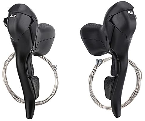 1 Paar Rennrad Schalthebel, 3 x 8 24 Speed Geschwindigkeit Dual Control Schalthebel für Mountainbike Lenker Bremshebelgriffe zum Radfahren (L3 x R8 Speed)
