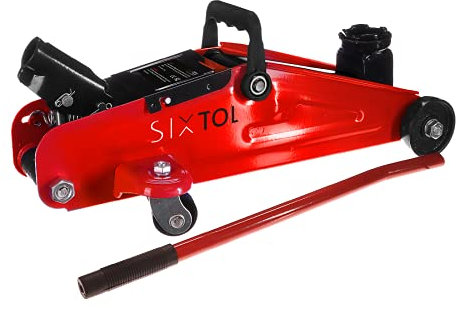 SIXTOL SX Jack Mobiler Hydraulikheber Niedrigprofil | Zum Wechseln von Autorädern | Auf Rädern (2T), Rot