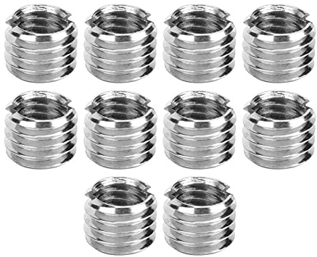 10 st. gänginsats manlig och kvinnlig reduceringsmutter skruvhylsa rostfritt stål hårdvara reparationsverktyg inuti M6 x 1,0 utsida M8 x 1,25 6 mm