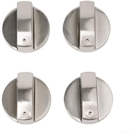 4 pcs Universal Gas Stove Knobs, Cooker Oven Hob Control Knobs Switch, 6mm Silver Oven Cooking Surface Switch Buttons, Gas Hob Knobs Control Locks