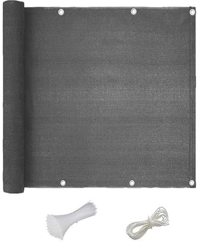 Valla de protección visual, 0,9 x 5 m, malla de tenis, red de sombra, protección contra el viento, protección contra el polvo, protección solar para jardín, balcones, campo deportivo, valla de malla