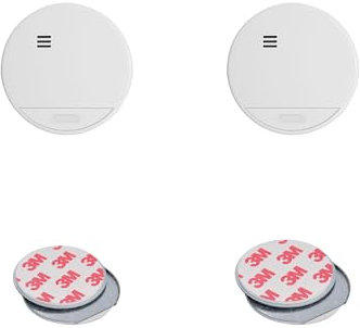 ABUS Rauchmelder RWM150 + Magnetpad 2er Set - langlebige 10-Jahres-Batterie - für Wohnräume und VDs geprüft nach DIN EN 14604-85 dB lauter Alarm - Weiß