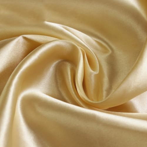 Anevous 300 cm x 150 cm Tissu en satin, couleur unie, à coudre, tissu d'ameublement, tissu de satin au mètre, pour bricolage, revêtement pour vêtements, rideaux, nappes, décoration, kaki