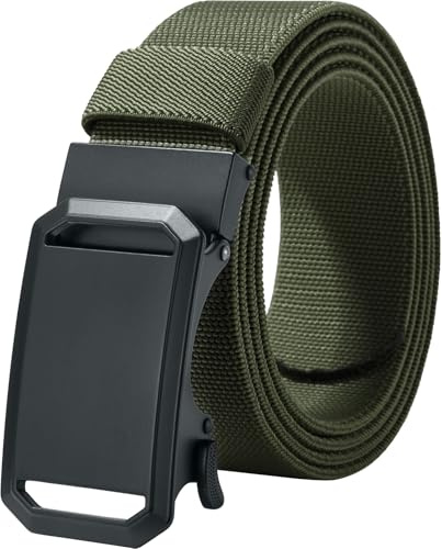 LionVII Ceinture élastique à cliquet avec boucle automatique, réglable et extensible, ceinture de travail pour homme, 130 cm