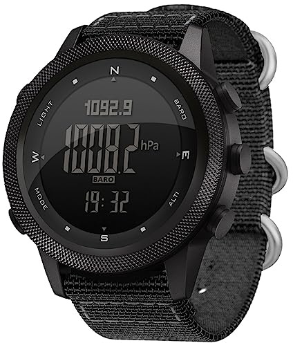 TFixol Multifunctional Digital Watch Men Sports Running Swimming Sport Watches Altimeter Barometer Compass Black
