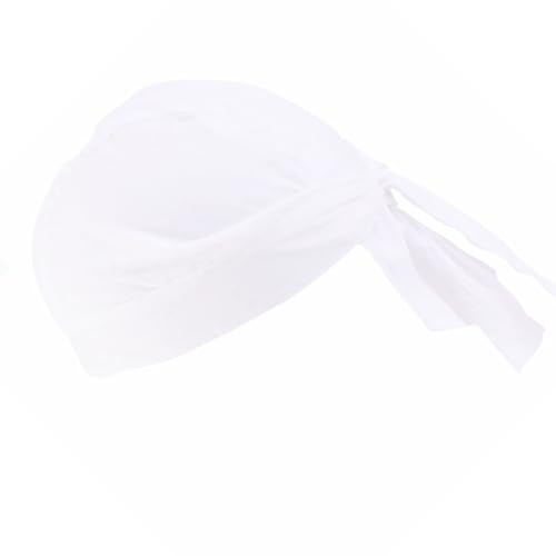 Diogeynu Chapeau de chef multifonction réglable bandana design cuisine couvre-chef pour restaurant boulangerie chapeau respirant, blanc, taille unique