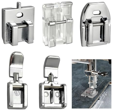 5Pcs Zipper Foot for Sewing Machine, Includes Walking Foot & Invisible Zipper Foot, Compatible with Brother, Singer, Janome & Other Low Shank Machines