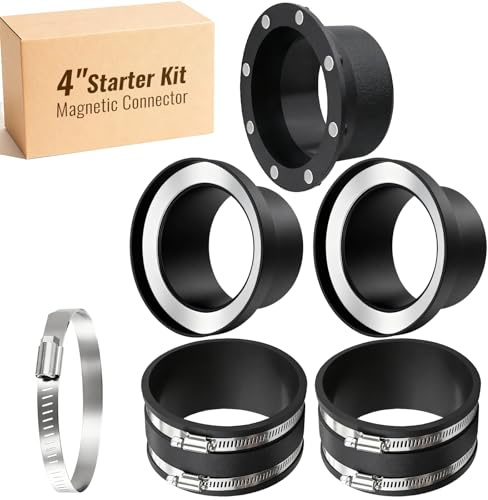 4Magnetic Dust Collection Fittings,8 high-strength magnets,One-to-Many Magnetic Starter Kit,1s connect and disconnect—enabling efficient hose transfer between different machines,365 Days Warranty