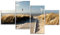 ARTLAND Wanddeko Glasbilder Wandbild Glas Bild Set 4 teilig 120x70 cm Querformat Strand Meer Nordsee Küste Möwen Himmel Steg Natur Landschaft Dünen T9NJ