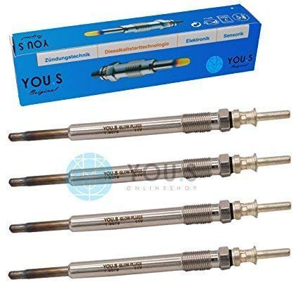 4 Stück YOU.S Original Glühkerzen Länge: 135,5 mm Spannung: 11,0 V - 1214033