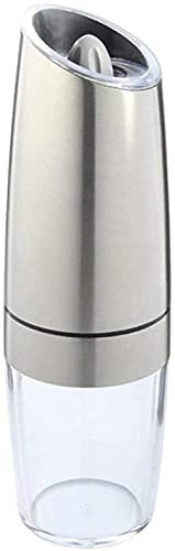 TONZN Moulin à Piment électrique Automatique en Acier Inoxydable Chili et sel Moulin à épices Douces LED 2pc Moulin à sel en Acier Inoxydable Chili Chili-Acier Inoxydable 2pc sel (1 Acier Inoxydable)