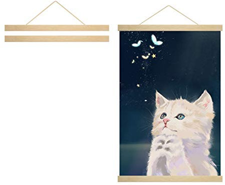 Radezon Posterleiste Posterschiene Poster, Magnet Magnetische Holz Poster Aufhänger Halter Rahmen Leisten Bild Bilder Bilderleiste Bilderrahmen 40x60 40x50(40cm, Natur)