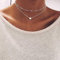 Fashband Collana a Strati Con ciondolo a forma di cuore, stile boho, semplice, a collo corto, da donna (Argento)