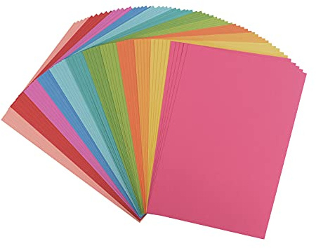 Vaessen Creative Florence, Cartulina lisa, Mezcla de Colores Brillantes, 216 Gramos, Tamaño A4, 60 Hojas, para Álbumes de Recortes -Tarjetas, Troquelado y otras Manualidades de Papel