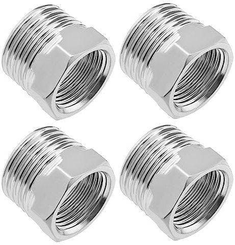 Be In Your Mind 4 Piezas 1/2 Macho A 3/8 Hembra Conector Accesorios Reductores de Tubería de Agua Accesorios Reductores de Rosca para Tuberías Radiadores Tanques de Agua Instalaciones Sanitarias