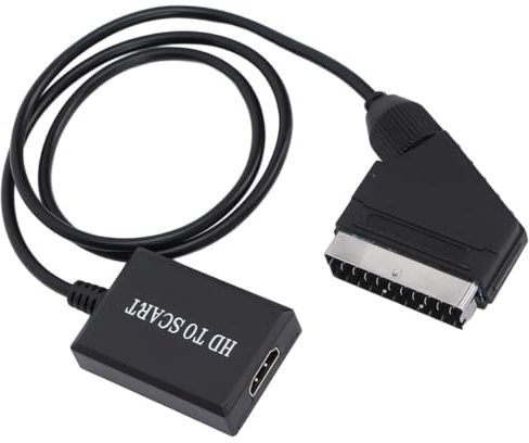 Generic SCART to HDMI Converter, 7m HDMI & 8m SCART Cables, Supports 1080p, Compatible with DVD, Set-top Box, Blu-ray, Sky, Gaming Console, TV, VCR