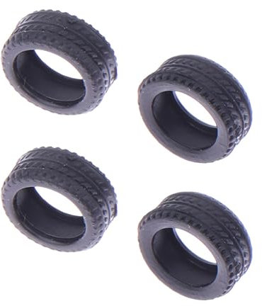 4 Pezzi di Pneumatici in Gomma in Scala 1/64 Parti modificate Pneumatici per Veicoli RC per Modello di Auto pressofuso, Modello di Pneumatico