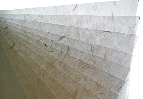 Fogli di carta bianco in fibra di gelso, design origami, fatto a mano, arte, fornitori di washi, creazione di carte, decorazione in vetro (21,6 cm x 27,9 cm) (50 fogli)