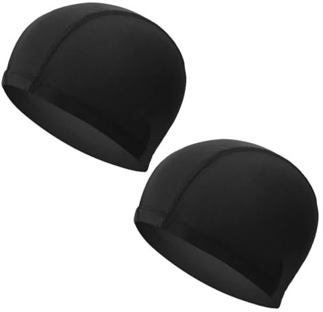EIHI Bonnet de Bain Enfant, Bonnet de Bain Femme, Bonnets de Bain Élastique, Bonnet de Natation en Tissu Polyester, Confortable Bonnet de Piscine Souple pour Enfant Femme Homme, 2 pièce