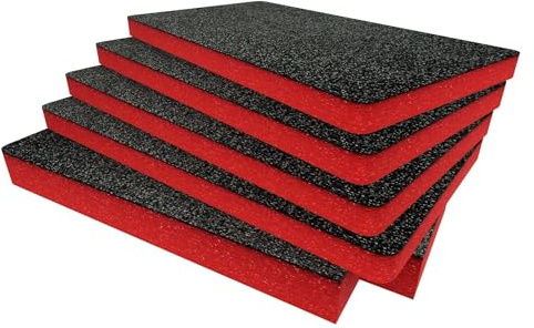 Shadow Foam Einsatz Pack für Peli 1510 – Cut and Peel Schaumstoffeinsätze für Peli Cases | Kamera-Aufbewahrung, Fotografie-Organisation, Rot/30 mm