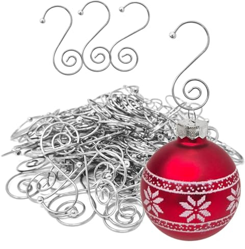 com-four® 100x Kugelaufhänger für Weihnachtsbaumschmuck - Aufhänger für Christbaumkugeln - Perfekt für Weihnachtskugeln