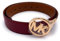 Michael Kors Gürtel I Damen I Echtes Leder I Größe M I 105cm lang mit Schnalle gemessen I 4,0 cm breit I Rot-Braun I Wendegürtel/Reversible I Goldene MK-Schnalle I Women Belt9217