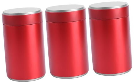 DECHOUS Tea Canister 3pcs Metal Storage Jars Sealed Lid Lightweight and