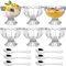 LYCN Lot de 6 coupes à glace, en verre, à dessert, avec pied, pour crème glacée, 150 ml, petits bols transparents, pour salade de fruits, milkshakes, pudding