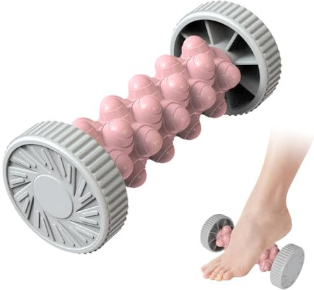 Schmerzen Massager Roller Utensilien für Fußmassage, Massagerolle Fußmassage Gummimassagerolle, Fußmassagerolle Tragbarer Muscle Roller Stick Fussroller Massage für Plantarfasziitis Stressabbau (Rosa)