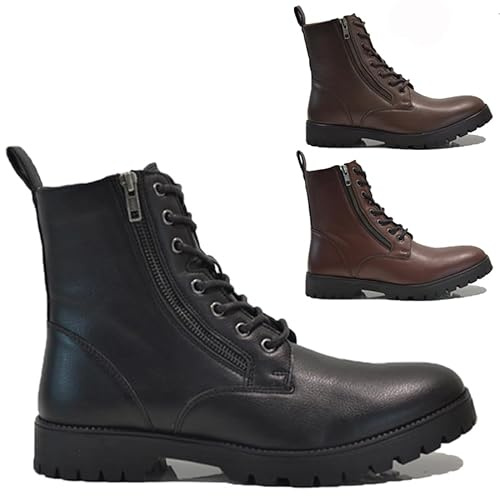 Men's Breathable Military Boots – Tactical Desert Combat Boots with Side Zip | Outdoor Army, Patrol, Commando & Security Police (Black, UK Footwear Size System, Adult, Men, Numeric, Medium, 9)