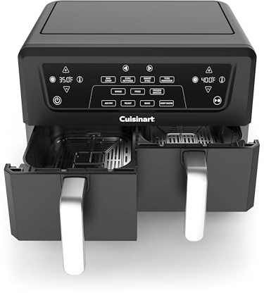 Cuisinart Dual Basket Air Fryer, Two Baskets Totals 11 QT, 4 Function Air Fryer to Air Fry, Roast, Bake & Keep Warm, Features Sync Finish & Settings, Toss Reminder, Automatic Warm Mode & Auto-Pause