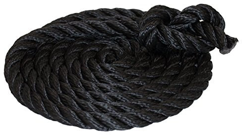 Tauwerk 20mm - Farbe: schwarz 3-litzig gedreht Leine Schnur Festmacher Rope Tau Seil Allzweckseil Reepschnur Lirolen-Tauwerk PP-Multifil, 3-schäftig gedreht (Länge 10mtr.)