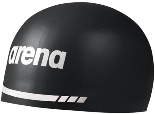 ARENA 3D Soft Gorro de natación, Unisex Adulto, Negro, L