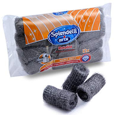 Arix - Pinceles abrasivos de fina lana de acero, paquete de 12 unidades