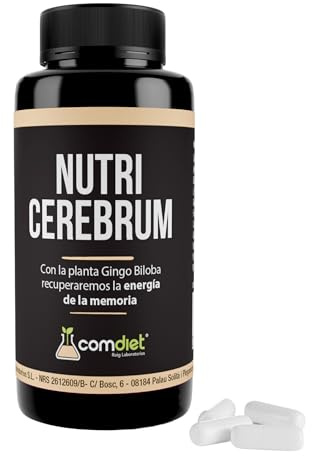 Comdiet - Nutricerebrum | Pastillas Concentracion Estudiar | Complemento Alimenticio Mejorar Rendimiento y Capacidad Cerebral | Magnesio + Vitaminas + Coq10 + Gingko Biloba | Capsulas para la Memoria