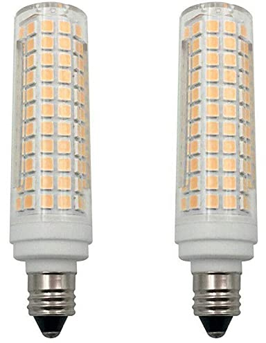 Lxcom Lighting E11 LED Corn Bulb 15W Dimmable Ceramic Candelabra Bulbs (2 Pack)- 136 LEDs 2835 SMD 1500LM Warm White 3000K 120W Equivalent T3/T4 JDE11 120V Lamp for Home Lighting